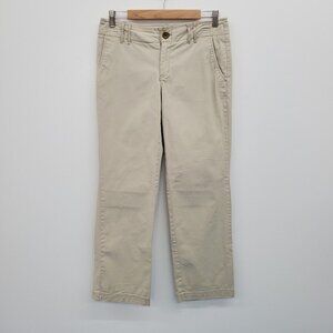 Eddie Bauer Vashon Fit Womens Size 4 Straight Leg Chino Khaki Pants Beige